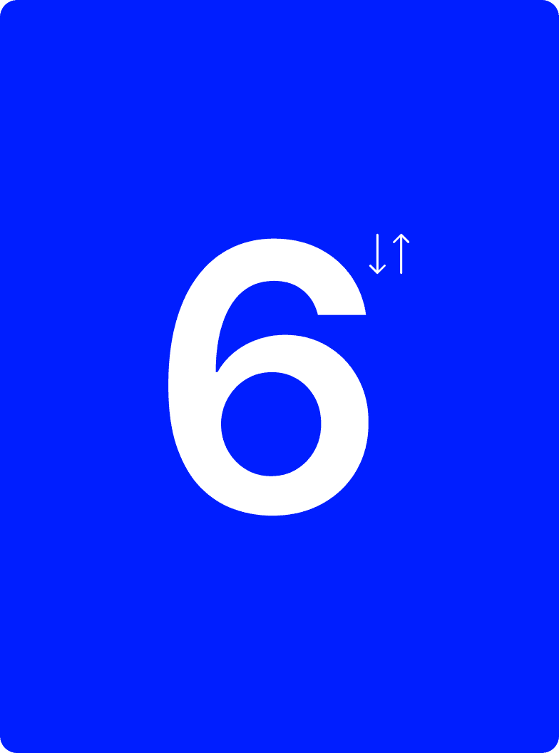 6 in blue card