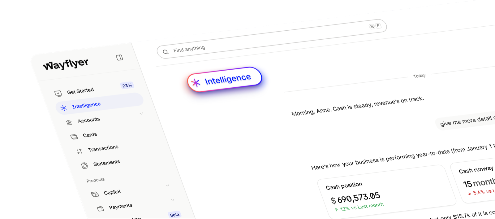 Wayflyer Intelligence UI